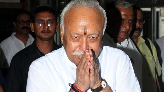 Rashtriya Swayamsevak Sangh (RSS) chief Mohan Bhagwat during a function of Jain Samaj in Jammu on Friday. (HT File Photo) Rashtriya Swayamsevak Sangh (RSS) chief Mohan Bhagwat during a function of Jain Samaj in Jammu on Friday. (HT File Photo)