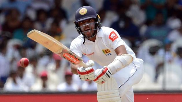 Sri Lanka’s Kusal Mendis plays a shot during the third day of the second Test match against India at the Sinhalese Sports Club (SSC) Ground in Colombo on Saturday. (AFP) Sri Lanka’s Kusal Mendis plays a shot during the third day of the second Test match against India at the Sinhalese Sports Club (SSC) Ground in Colombo on Saturday. (AFP)