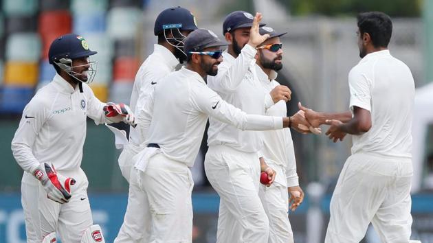 India bowled out Sri Lanka for 183, taking a lead of 439 runs in the first innings. (REUTERS)