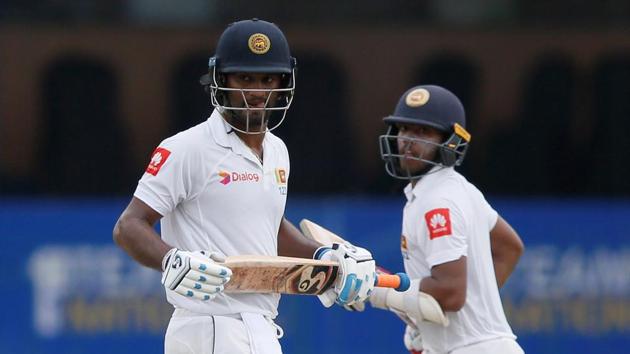 Sri Lanka's Kusal Mendis and Dimuth Karunaratne struck a 191-run stand for the second wicket on Day 3 of the second Test against India at Colombo. (Reuters) Sri Lanka's Kusal Mendis and Dimuth Karunaratne struck a 191-run stand for the second wicket on Day 3 of the second Test against India at Colombo. (Reuters)