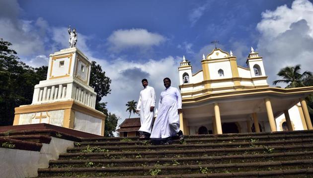 Last month Goa was jolted by a spate of desecration of crosses, causing grief and alarm to the Catholic community in the state. ‘The method of destruction was the same everywhere – the base of the cross was broken by hitting it with some heavy implement,’says Father Savio Fernandes, executive secretary of the Council for Social Justice and Peace, which has been engaged in fact-finding studies into the desecrations. (Ajay Aggarwal/HT PHOTO)