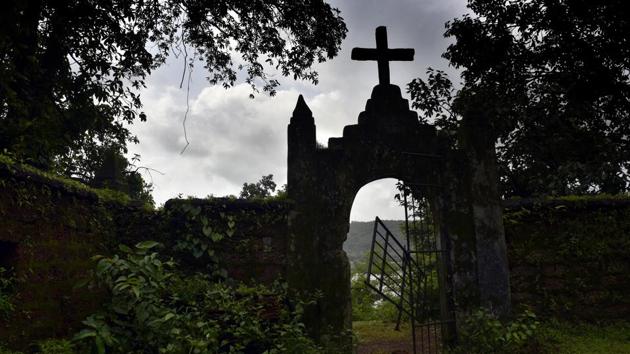 Goa Police has arrested Francis Pereira, a resident of Curchorem for the desecrations and claimed that he has confessed to the crime. But more desecrations were reported after Pereira’s arrest. (Ajay Aggarwal/HT PHOTO)