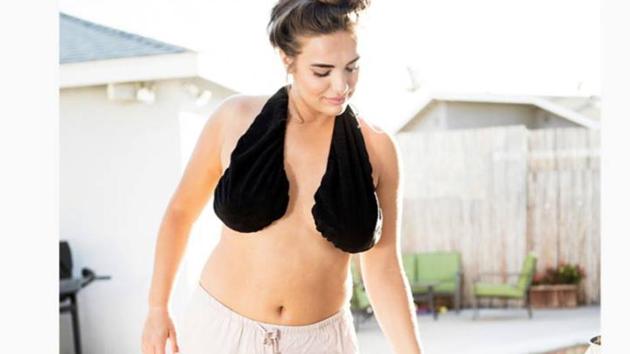 American woman invents towel bra to keep sweat away, hailed on