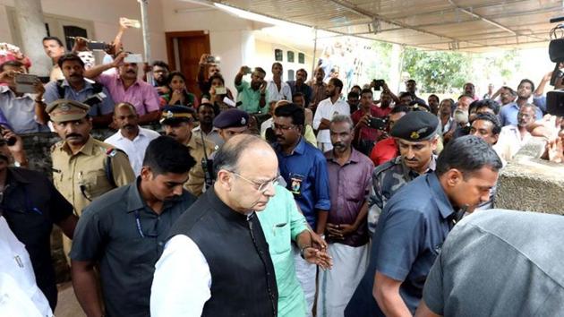 Union minister Arun Jaitley in Thiruvananthapuram on Sunday. (Photo: Vivek Nair) Union minister Arun Jaitley in Thiruvananthapuram on Sunday. (Photo: Vivek Nair)