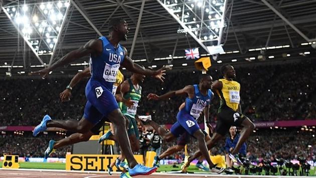 Justin Gatlin (left), had enough in the tank to hold up Usain Bolt’s charge to win gold in the 100m final at the IAAF World Championships of Athletics in London on Saturday. Gatlin had lost to Bolt in the 2015 Worlds by just 1/100th of a second. Sivler went to Christian Coleman while the Jamaican took bronze in the final 100m solo race of his career. (Getty Images)
