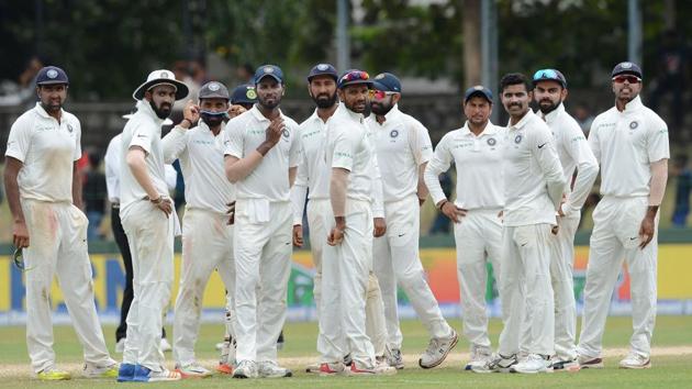 India got wickets on a regular basis after Karunaratne’s departure as the hosts didn’t put on much of a fight. (AFP)