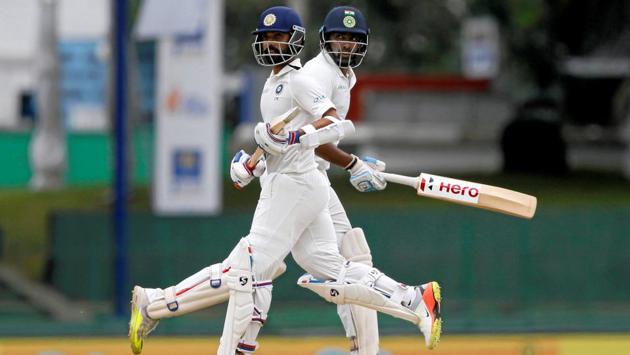 India's Ajinkya Rahane and Ravichandran Ashwin run between wickets. (Dinuka Liyanawatte / REUTERS) India's Ajinkya Rahane and Ravichandran Ashwin run between wickets. (Dinuka Liyanawatte / REUTERS)
