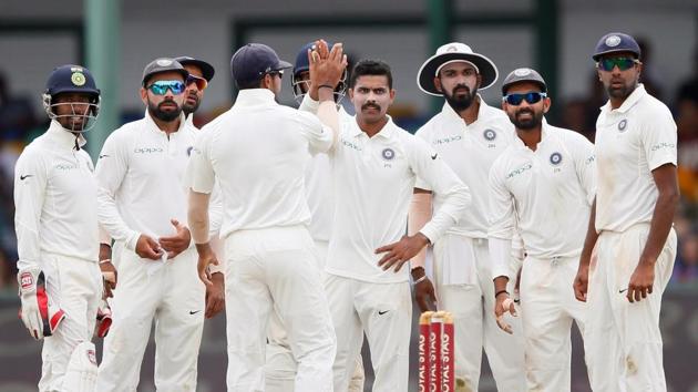 Ravindra Jadeja even removed danger man Dimuth Karunaratne, which put Sri Lanka in real trouble. (REUTERS)