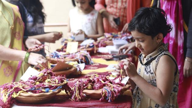 The festival falls on the full moon day in the Shravan month according to Hindu calendar. Raksha Bandhan in Sanskrit means ‘the tie or knot of protection’ and it is brother’s duty to care and shield her sister. (Rahul Raut / HT Photo)