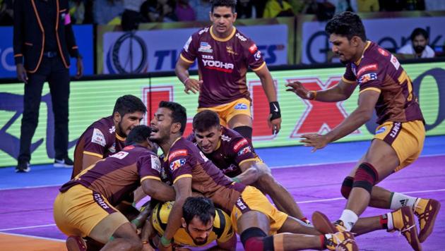 UP Yoddha defeated Bengaluru Bulls in the Pro Kabaddi League 2017. (AP) UP Yoddha defeated Bengaluru Bulls in the Pro Kabaddi League 2017. (AP)
