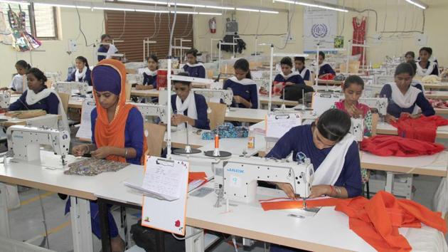 Students at a multi-skill development centre in Ludhiana.(HT) Students at a multi-skill development centre in Ludhiana.(HT)