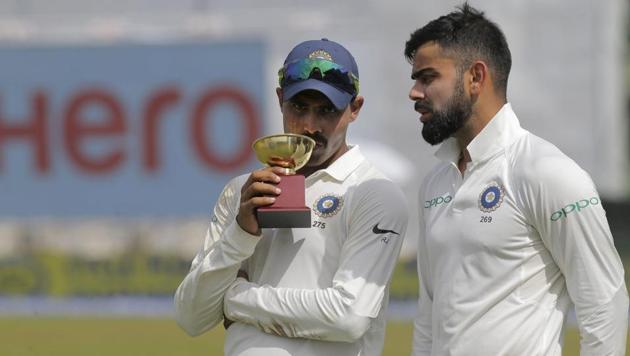 Ravindra Jadeja was the Player of the Match as India won the second Test by an innings and 53 runs. (AP)
