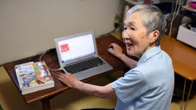 Masako Wakamiya, an 82-year-old programmer is one of the world's oldest iPhone app developers.(AFP) Masako Wakamiya, an 82-year-old programmer is one of the world's oldest iPhone app developers.(AFP)