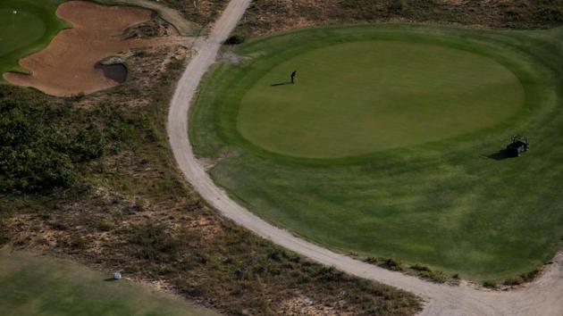 A birds eye view of the 2016 Rio Olympics golf venue in Rio de Janeiro which lies in a dismal state with few golfers . The source of the problem is believed to be a payment dispute between the Brazilian Golf Federation and the maintenance company. (Ricardo Moraes/REUTERS)