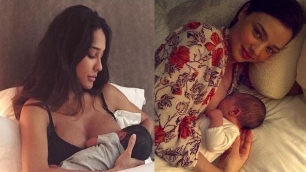 Actor Lisa Haydon and model Miranda Kerr with their babies(Instagram.com) Actor Lisa Haydon and model Miranda Kerr with their babies(Instagram.com)