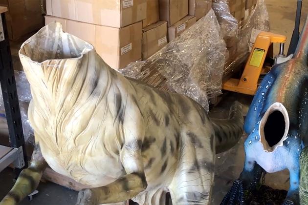 Handout released on August 8, 2017 shows models of headless raptors at Australia's national dinosaur museum. (AFP) Handout released on August 8, 2017 shows models of headless raptors at Australia's national dinosaur museum. (AFP)
