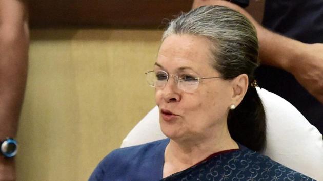Sonia Gandhi gestures during Congress Working Committee (CWC) meeting at AICC headquarters in New Delhi. (PTI Photo) Sonia Gandhi gestures during Congress Working Committee (CWC) meeting at AICC headquarters in New Delhi. (PTI Photo)