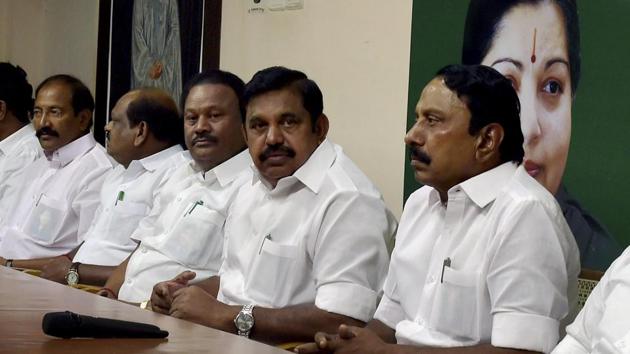 AIADMK senior leader and Tamil Nadu Chief Minister Edappadi K Palaniswami during a meeting with ministers and party's senior leaders at party's headquarters in Chennai on August 1, 2017. (PTI) AIADMK senior leader and Tamil Nadu Chief Minister Edappadi K Palaniswami during a meeting with ministers and party's senior leaders at party's headquarters in Chennai on August 1, 2017. (PTI)