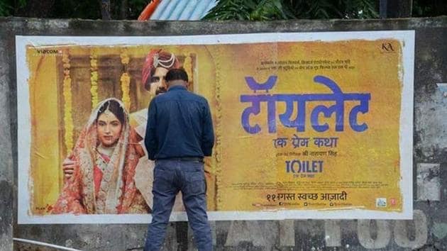 Toilet - Ek Prem Katha: The irony of a man urinating on a poster of Akshay Kumar’s new film wasn’t lost on social media.