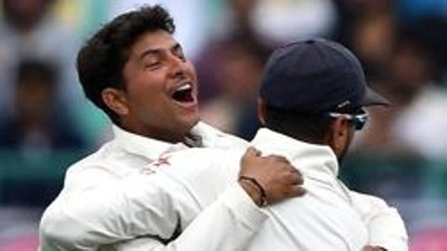 India's Kuldeep Yadav (L) is expected to play in the third Test match against Sri Lanka in Pallekele. (AFP) India's Kuldeep Yadav (L) is expected to play in the third Test match against Sri Lanka in Pallekele. (AFP)