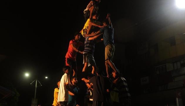 A Govind pathak practises pyramid formation in Thane on Wednesday (Praful Gangurde) A Govind pathak practises pyramid formation in Thane on Wednesday (Praful Gangurde)