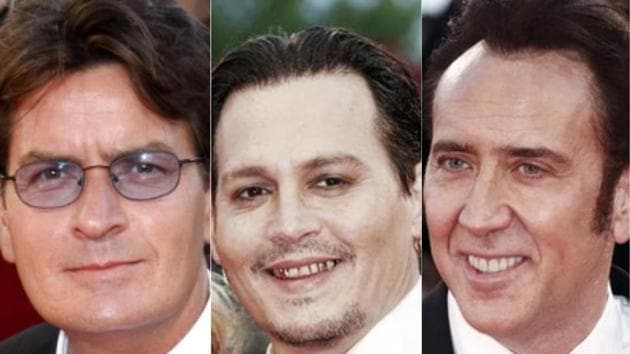From left: Charlie Sheen, Johnny Depp and Nicolas Cage.