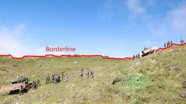 Photo tweeted by People’s daily of China that claiming that the Indian forces have crossed over to the Chinese side.