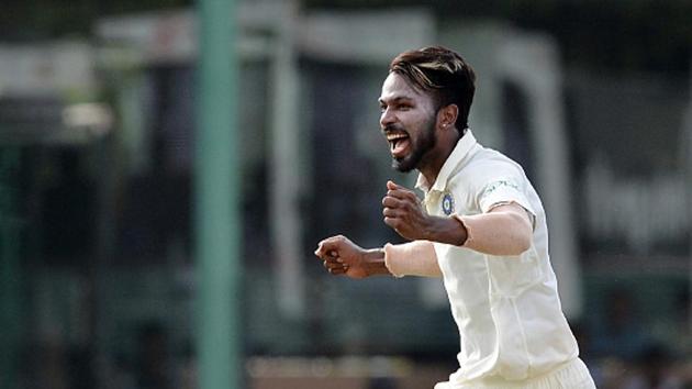 Indian cricket team pacer Hardik Pandya -- a fast-bowling allrounder option who has shown potential in shorter formats, impressed all in his debut Test tour against Sri Lanka national cricket team.(Getty Images)