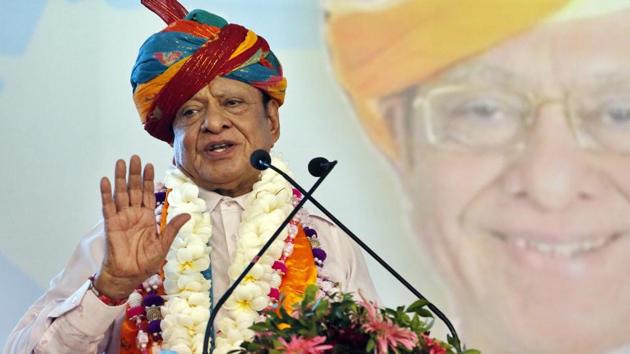 Former Gujarat chief minister Shankarsinh Vaghela during a rally in Gandhinagar. (Siddharaj Solanki/HT File Photo) Former Gujarat chief minister Shankarsinh Vaghela during a rally in Gandhinagar. (Siddharaj Solanki/HT File Photo)