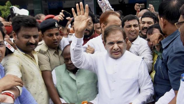 Senior JD(U) leader Sharad Yadav at the Jay Prakash Narayan International Airport in Patna on Thursday. (PTI) Senior JD(U) leader Sharad Yadav at the Jay Prakash Narayan International Airport in Patna on Thursday. (PTI)
