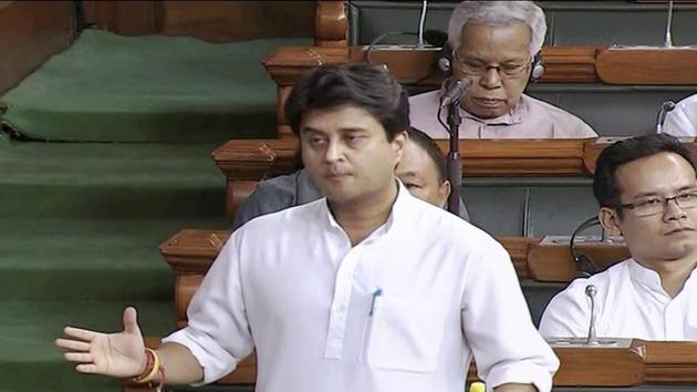 Congress leader Jyotiraditya Scindia speaks in the Lok Sabha in New Delhi. (PTI File Photo) Congress leader Jyotiraditya Scindia speaks in the Lok Sabha in New Delhi. (PTI File Photo)