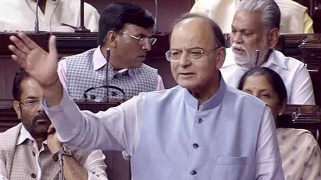 Finance minister Arun Jaitley speaks in the Rajya Sabha in New Delhi on Thursday. (PTI Photo) Finance minister Arun Jaitley speaks in the Rajya Sabha in New Delhi on Thursday. (PTI Photo)