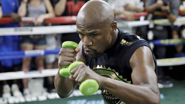 Floyd Mayweather is scheduled to fight Conor McGregor on Aug. 26 in Las Vegas. AP/PTI(AP8_11_2017_000008B) (AP) Floyd Mayweather is scheduled to fight Conor McGregor on Aug. 26 in Las Vegas. AP/PTI(AP8_11_2017_000008B) (AP)
