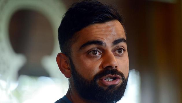 Indian cricket team captain Virat Kohli talks to reporters in Pallekele. (AFP)