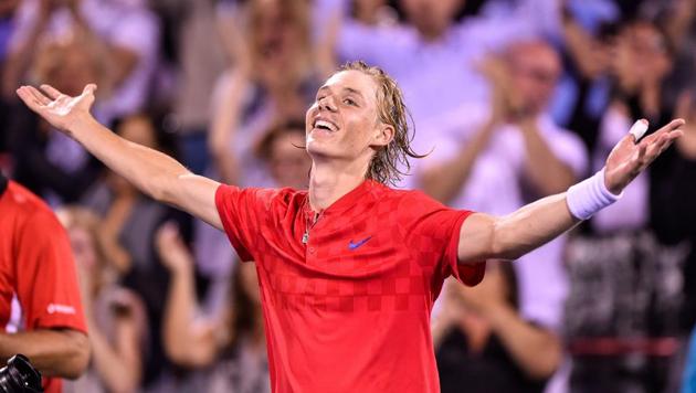 Denis Shapovalov of Canada defeated Rafael Nadal of Spain 6-3, 4-6, 6-7 at the Montreal Masters on Thursday.(AFP)
