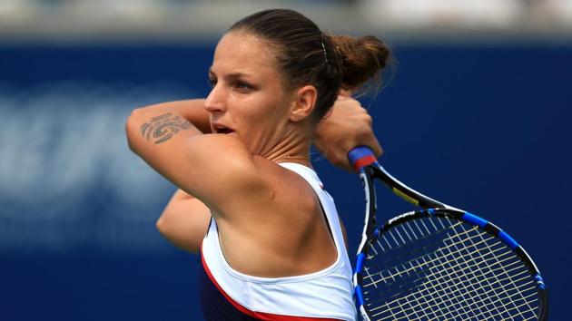 Karolina Pliskova plays a shot against Naomi Osaka. Pliskova would win the match after Osaka retired with an injury. (AFP) Karolina Pliskova plays a shot against Naomi Osaka. Pliskova would win the match after Osaka retired with an injury. (AFP)