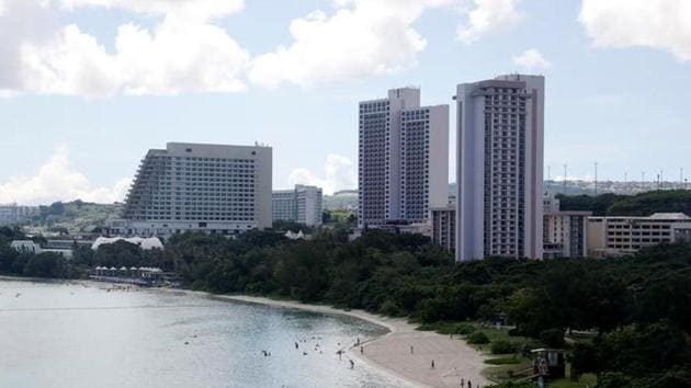 A view of posh hotels in the Tumon tourist district on the island of Guam, a US Pacific Territory on August 11. (Reuters) A view of posh hotels in the Tumon tourist district on the island of Guam, a US Pacific Territory on August 11. (Reuters)