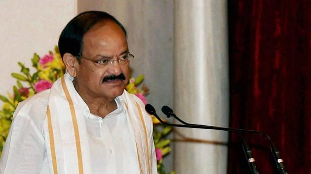Venkaiah Naidu takes oath as India's vice president at a ceremony in the Durbar Hall of Rashtrapati Bhawan in New Delhi on Friday. (PTI Photo) Venkaiah Naidu takes oath as India's vice president at a ceremony in the Durbar Hall of Rashtrapati Bhawan in New Delhi on Friday. (PTI Photo)