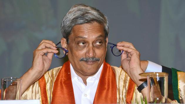 Goa chief minister and former Union defence minister Manohar Parrikar at the 55th convocation of IIT Bombay in Mumbai. (Prashant Waydande/HT Photo) Goa chief minister and former Union defence minister Manohar Parrikar at the 55th convocation of IIT Bombay in Mumbai. (Prashant Waydande/HT Photo)