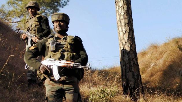 Army soldiers take positions near the Line of Control in Balakot sector of Poonch. (PTI File Photo) Army soldiers take positions near the Line of Control in Balakot sector of Poonch. (PTI File Photo)