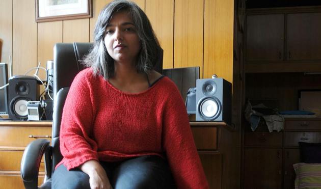 Varnika Kundu at her home in Panchkula. The young DJ says she and her sister grew up in a house filled with music. Her favourite band? Radiohead.(Anil Dayal / HT Photo)