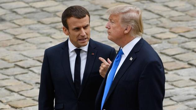 French President Emmanuel Macron with US President Donald Trump in Paris last month. (AFP) French President Emmanuel Macron with US President Donald Trump in Paris last month. (AFP)