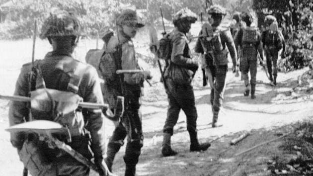 In 1971 India and Pakistan faced off in their third war in what was then East Pakistan. Indian troops supported secessionists fighting for independence from Pakistan. The 13-day war ended with the creation of the state of Bangladesh, divesting Pakistan of nearly half of its population and a significant portion of its army, effectively establishing India’s regional dominance in the subcontinent. (AP FIle) In 1971 India and Pakistan faced off in their third war in what was then East Pakistan. Indian troops supported secessionists fighting for independence from Pakistan. The 13-day war ended with the creation of the state of Bangladesh, divesting Pakistan of nearly half of its population and a significant portion of its army, effectively establishing India’s regional dominance in the subcontinent. (AP FIle)