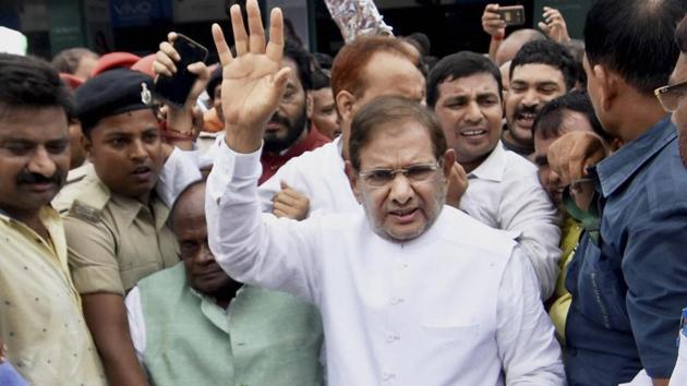Sharad Yadav reiterated that he is still with the Mahagathbandhan that was given a mandate by 11 crore people in Bihar in the 2015 assembly polls to rule for five years. (PTI File Photo) Sharad Yadav reiterated that he is still with the Mahagathbandhan that was given a mandate by 11 crore people in Bihar in the 2015 assembly polls to rule for five years. (PTI File Photo)