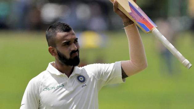 KL Rahul acknowledges the applause from the crowd as he leaves the ground after losing his wicket during the first day's play of India’s third cricket Test match against Sri Lanka in Pallekele on Saturday.(AP) KL Rahul acknowledges the applause from the crowd as he leaves the ground after losing his wicket during the first day's play of India’s third cricket Test match against Sri Lanka in Pallekele on Saturday.(AP)