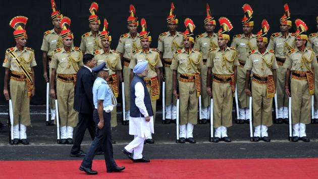 On August 15, 2013, while addressing the nation PM Manmohan Singh said,‘If in the future we can achieve the same kind of progress as in the last decade, the day is not far off when India will be rid of poverty, hunger, disease and ignorance’ (Mohd Zakir/HT Photo) 