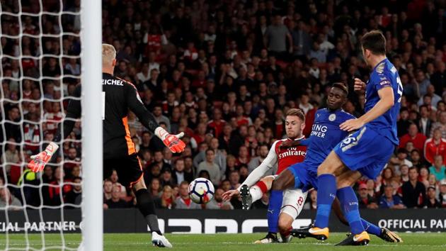 As the game looked to be slipping away from Arsenal’s grasp, Aaron Ramsey equalised for the hosts in the 82nd minute. (Action Images via Reuters)