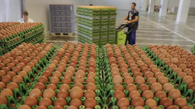A man transports eggs at a processing plant in Gaesti, southern Romania, Friday. The European Union said Friday that it plans to hold an extraordinary meeting late next month over a growing tainted egg scandal as it revealed that products contaminated with an insecticide have now spread to 17 countries. (AP Photo) A man transports eggs at a processing plant in Gaesti, southern Romania, Friday. The European Union said Friday that it plans to hold an extraordinary meeting late next month over a growing tainted egg scandal as it revealed that products contaminated with an insecticide have now spread to 17 countries. (AP Photo)