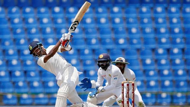 India's Hardik Pandya hits a six en route to his hundred against Sri Lanka. (REUTERS)