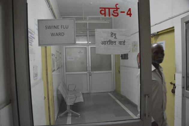 A swine flu ward in a Ghaziabad hospital. (Sakib Ali/HT Photo) A swine flu ward in a Ghaziabad hospital. (Sakib Ali/HT Photo)